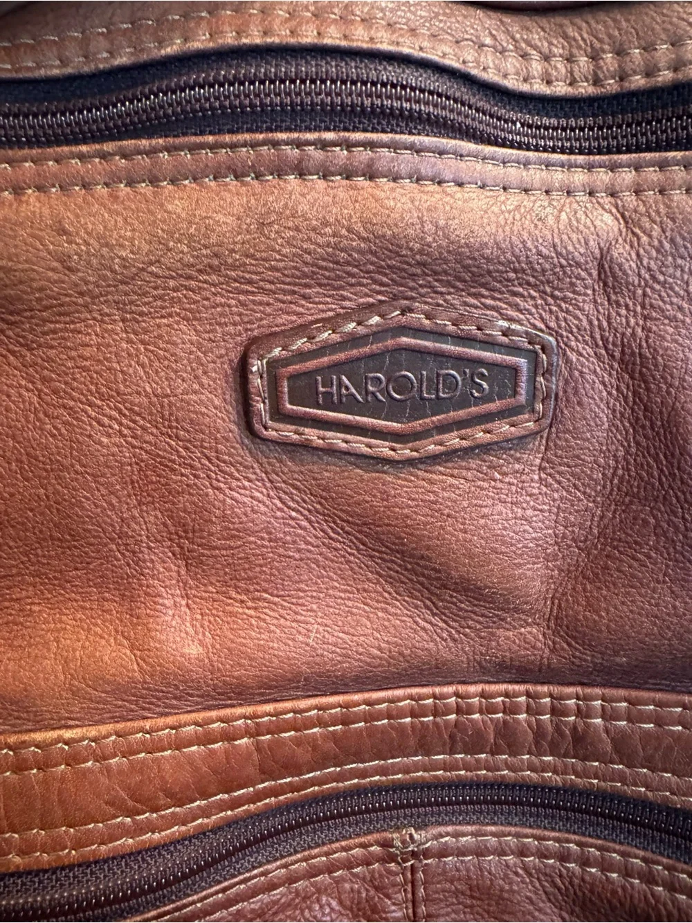 Harold's Country Cognac Brown Leather Duffel Bag